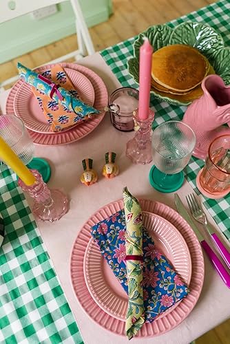 Miniatura 2 de REYNOSOHOMEDECOR Juego de 10 servilletas de tela de algodón impresas a mano tamaño 16 x 16 pulgadas mesa de cocina y comedor