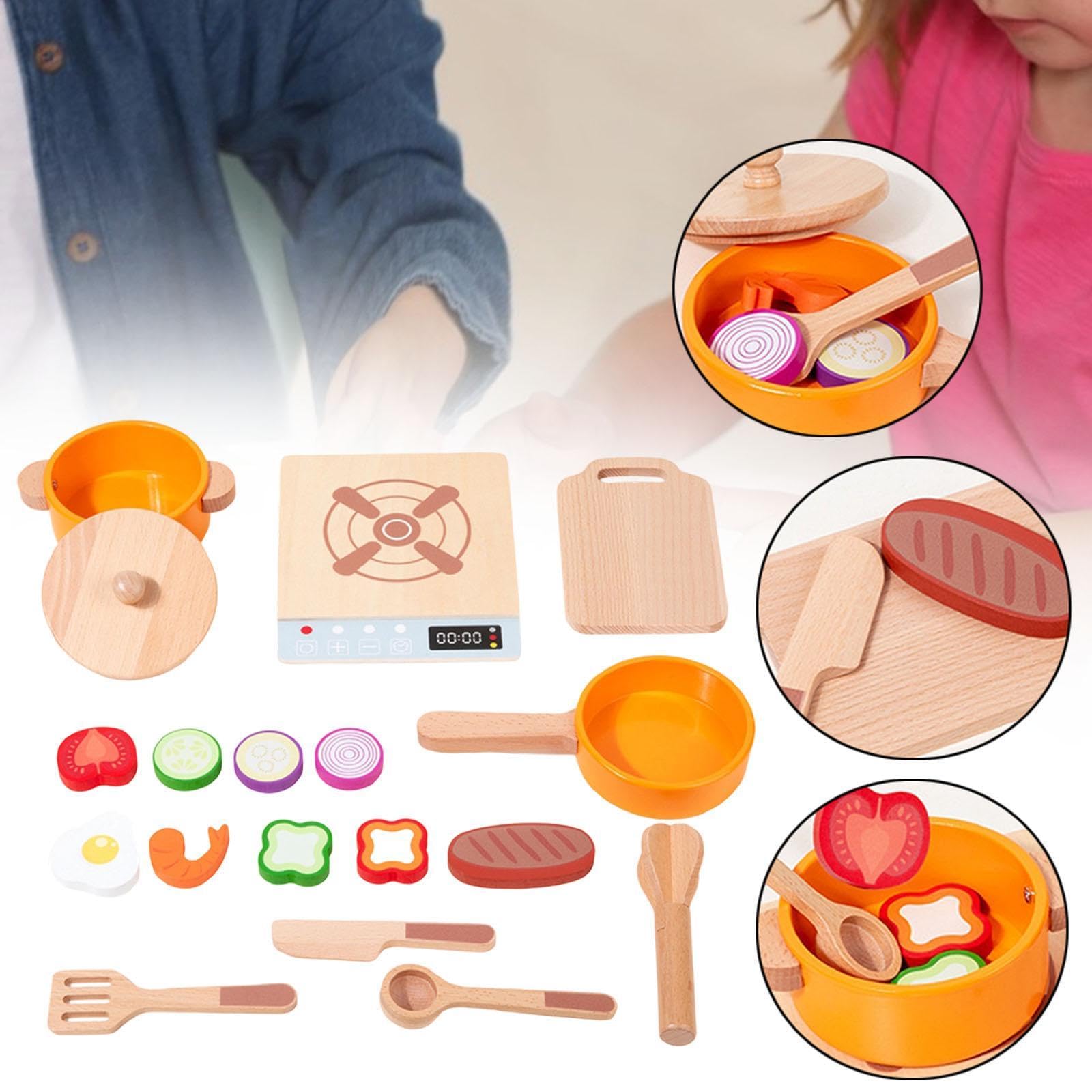 Sharplace Küchen-Spielset, Spielzeug, Spielküche aus, Besteck, lehrreiche Töpfe und Pfannen, reichhaltiges Spielzubehör für Partygeschenke im Innenbereich