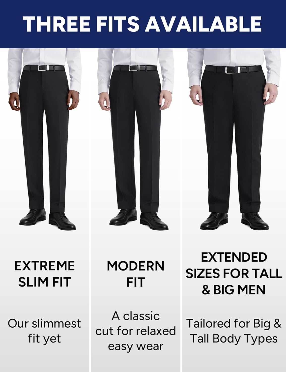 Men's Stretch Dress Pants with Expandable-Waist 3 Fits: Slim Fit/Classic Straight/Big & Tall - Image 6