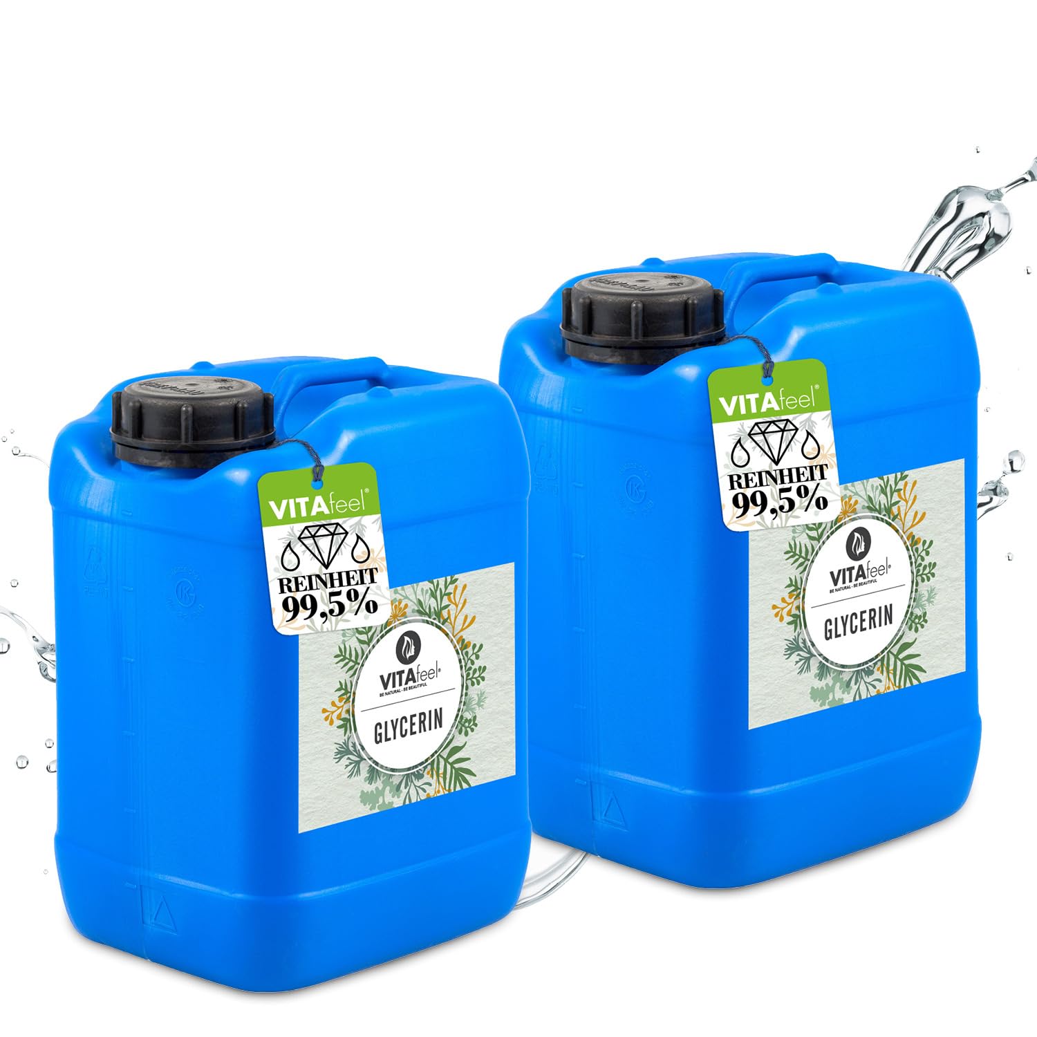GreatVita Glycerin 10 Liter 99,5% | Rein pflanzlich und vegan – vielseitig einsetzbar für Kosmetik, Hautpflege und DIY-Projekte | Farb- und geruchlos, niedrige Viskosität
