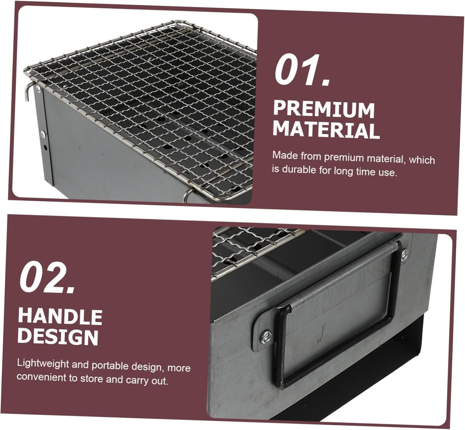 Outdoor Portable Thin Mesh Rack Iron Alloy Barbecue Grill for Camping Hiking and Family Picnics