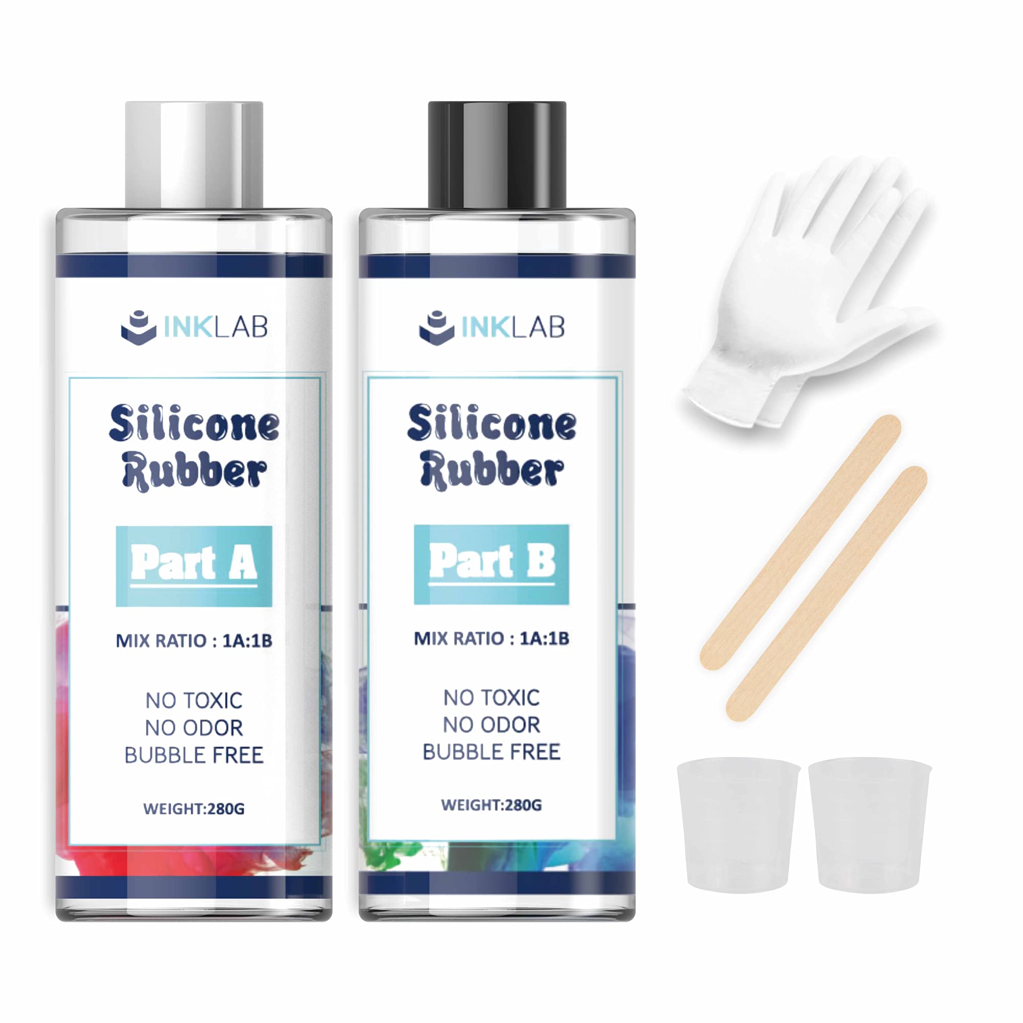 Silicone Molds Making Kit Translucent Silicone Rubber Non Toxic Liquid Resin Molds Making Silicone for Epoxy Molds DIY Crafts, 1:1 Mixing Ratio