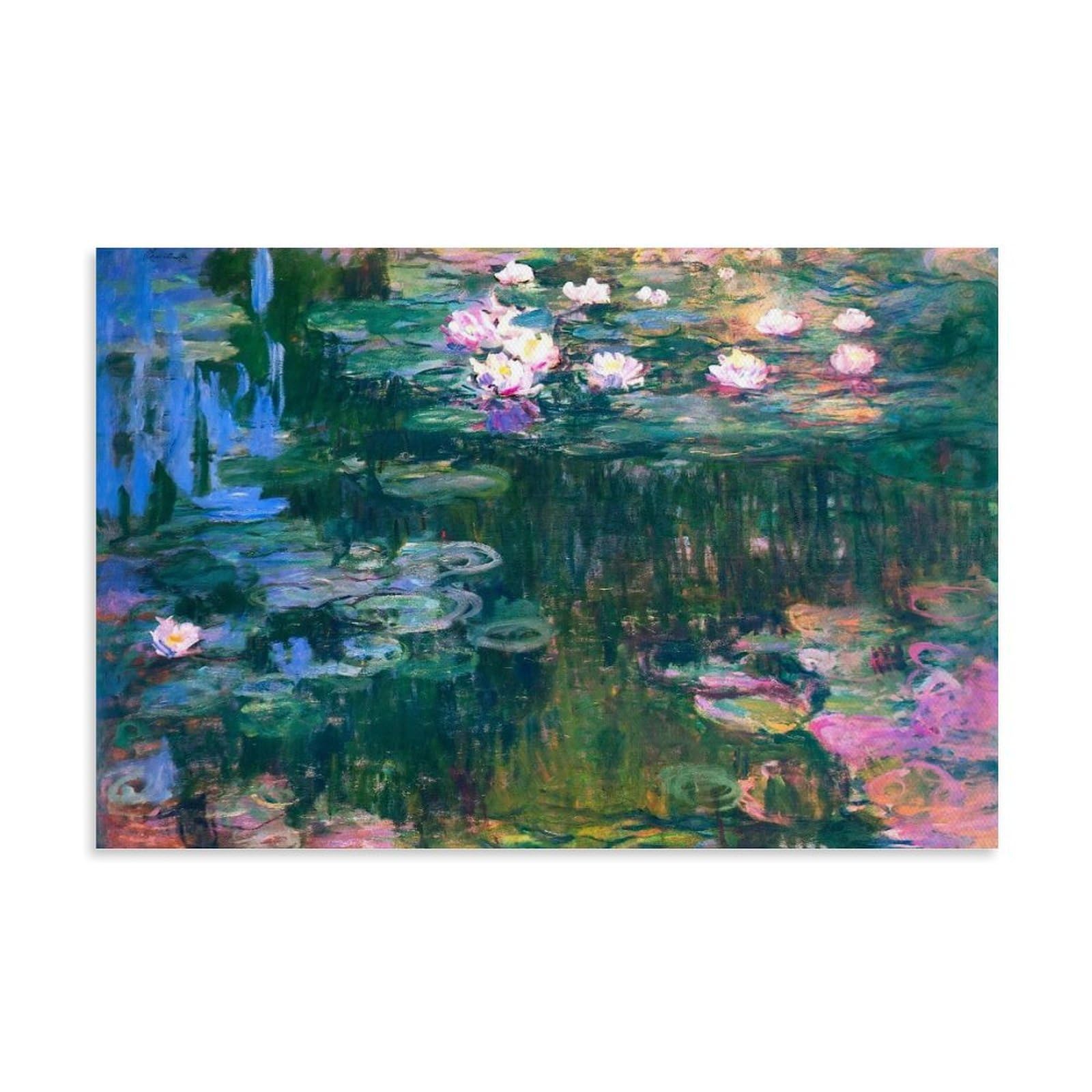 HOANGJUN Water Lilies (2) Poster Claude Monet Canvas Print Impressionist Pond Series Wall Art Poster, Home Decoration Painting ; Unframe; 24x36inch(60x90cm)