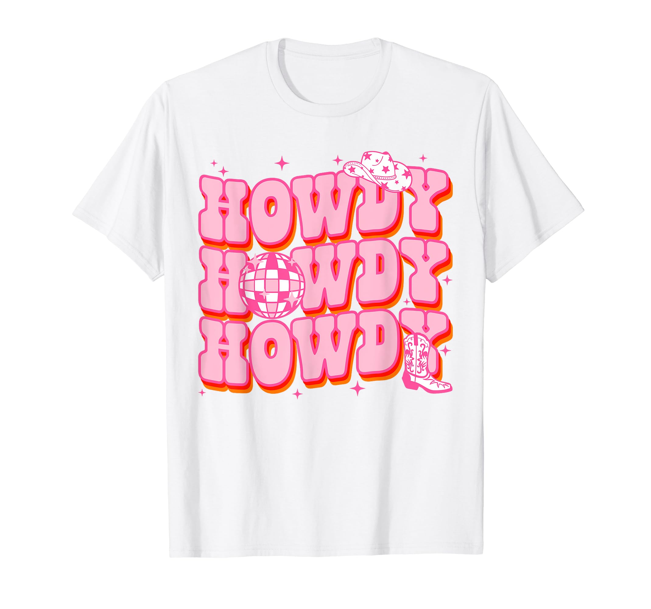 Howdy Cowgirl Cowboy Western Rodeo Texas ShirtsHowdy Southern Western Girl Country Rodeo Pink Cowgirl Disco T-ShirtOEKO-TEX STANDARD 100