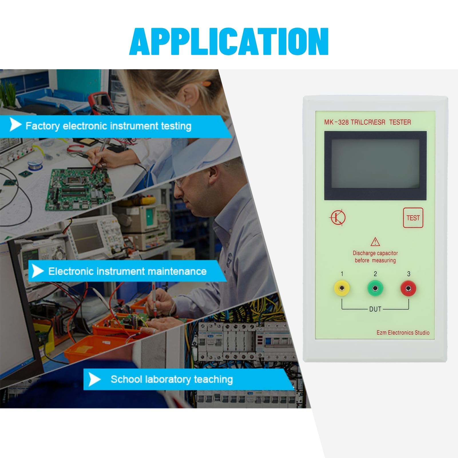 MK-328 Multifunktions Transistortester, TR Induktivitätskapazitätswiderstand Elektronisches Messgerät für NPN- und PNP-Bipolartransistoren