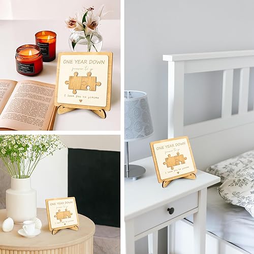 Miniatura 8 de 1 Year Anniversary Unique Gift for Couples Rustic Wooden Keepsake Plaque for Home Decor 1st Anniversary Paper Gifts for Him, Her, Boyfriend