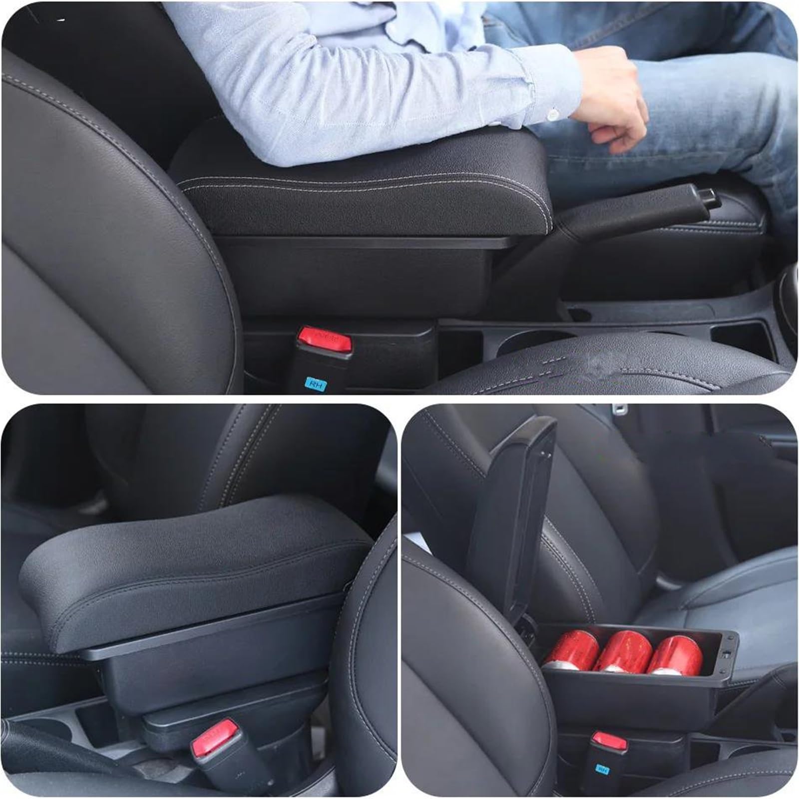 Pour Citroën C2 C3 Console Centrale De Voiture Boîte Rangement Accoudoir Porte-gobelet Modification Accessoires(Type E)