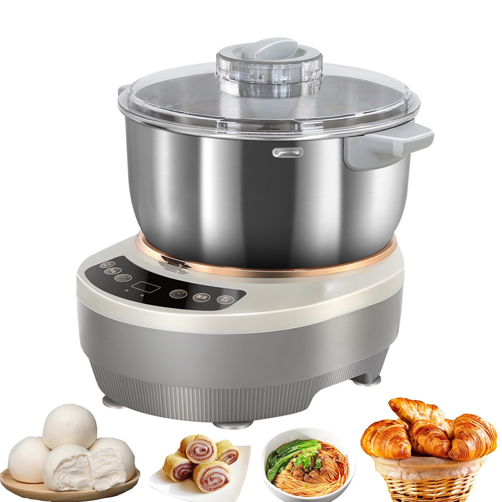 Pétrin cuisine batteur sur socle avec minuterie et fermentation