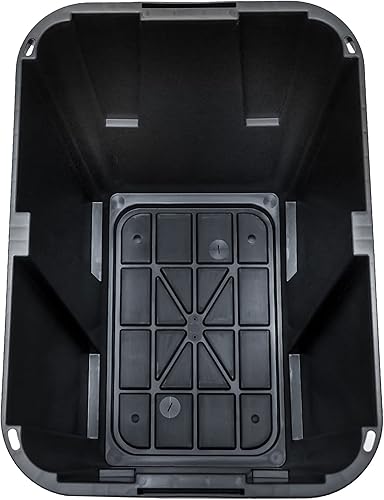 Miniatura 3 de GreenMade Almacenamiento profesional ultra duradero de plástico de 12 galones con tapa a presión y agujeros para candado, negro y amarillo (paquete