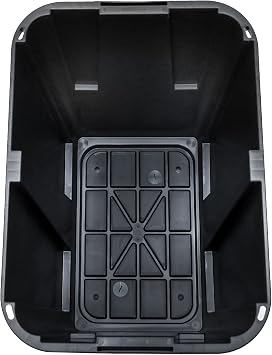GreenMade Professional Storage Ultra Durable 12 Gallon Plastic Storage Tote Bin with Snap Fit Lid and Padlock Holes, Black and Yellow (4 Pack)