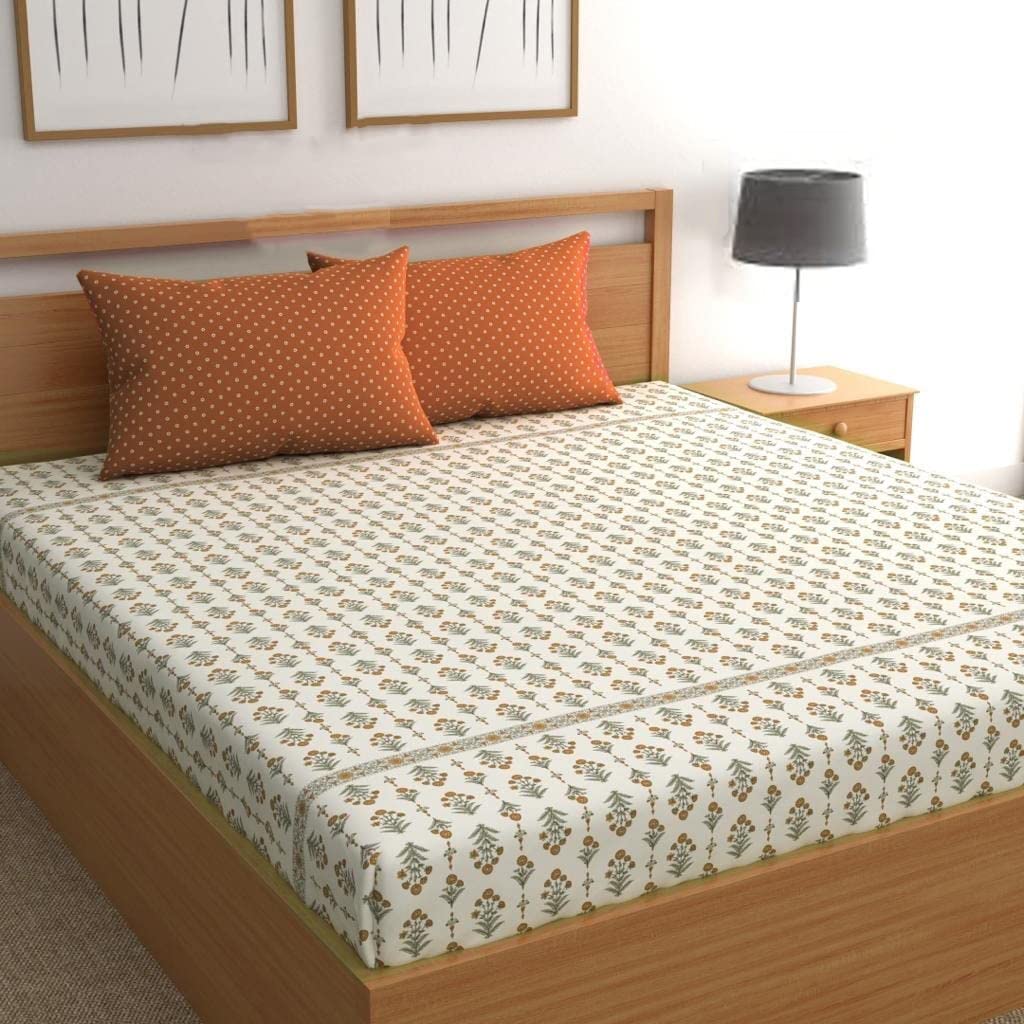 VJK FAB Bedhsheet for Double Bed King Size Elastic Fitted Bedsheet 108x108 inches Double Bedsheet Cotton Blend Full Size with XL Size Pillow Cover, Cream Brown (B0BQRN4ZZF) Amazon Price History, Amazon Price Tracker