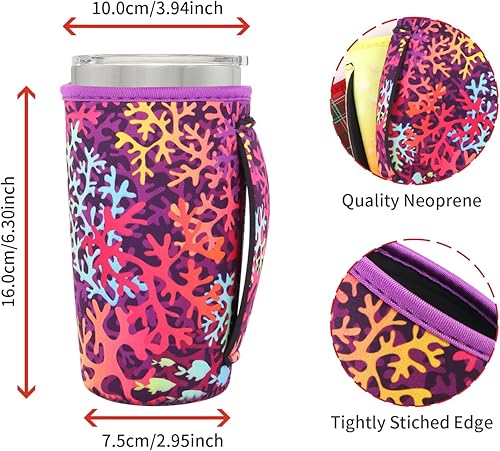 Miniatura 2 de Fundas aisladas de neopreno para vasos, idea para vaso de 20 onzas, YETI Rambler Ozark Trail Rtic, Starbucks Venti Cold (solo mangas de taza)