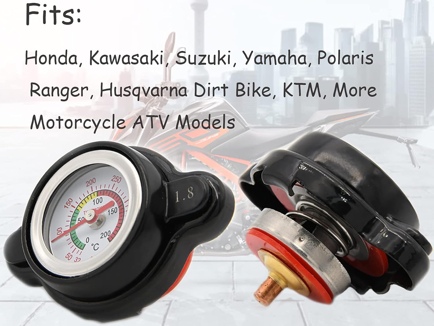 Buy JOD HighPressure Temperature Gauge Radiator Cap, Temp Gauge 1.8