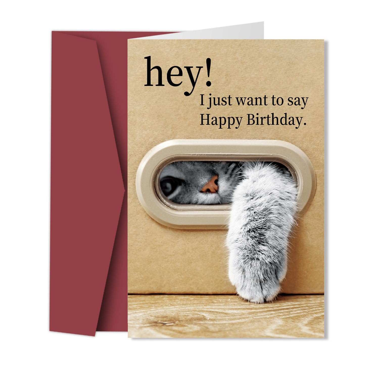 Cat Moon Space Happy Birthday Card - Funny Animal - Premium Greeting Card Envelope - Personalised Cat Card - Sister Daughter Friend Mom Dad - View #9