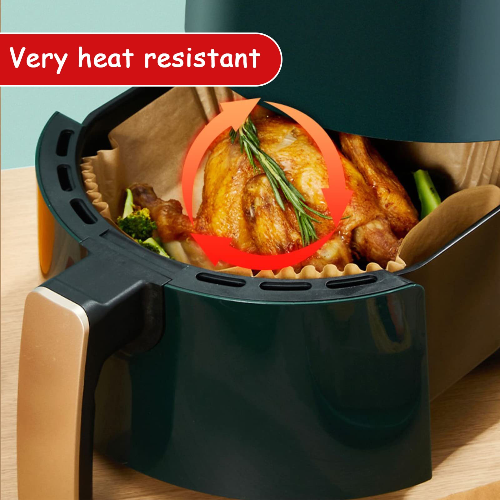 MC-100 Pz Carta Forno per Friggitrice ad Aria Antiaderente - Quadrata 20cm Monouso Carta Forno e