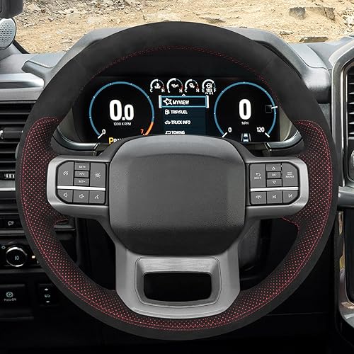 Miniatura 82 de MEWANT Hand Stitched Car Steering Wheel Wrap Cover for Ford F-150 2021-2023 / F-150 Lightning 2022-2023 Steering Wheel Accessories