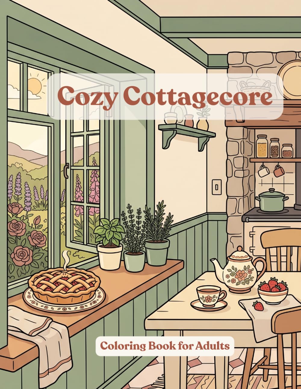 Cozy Cottagecore: Coloring Book for Adults