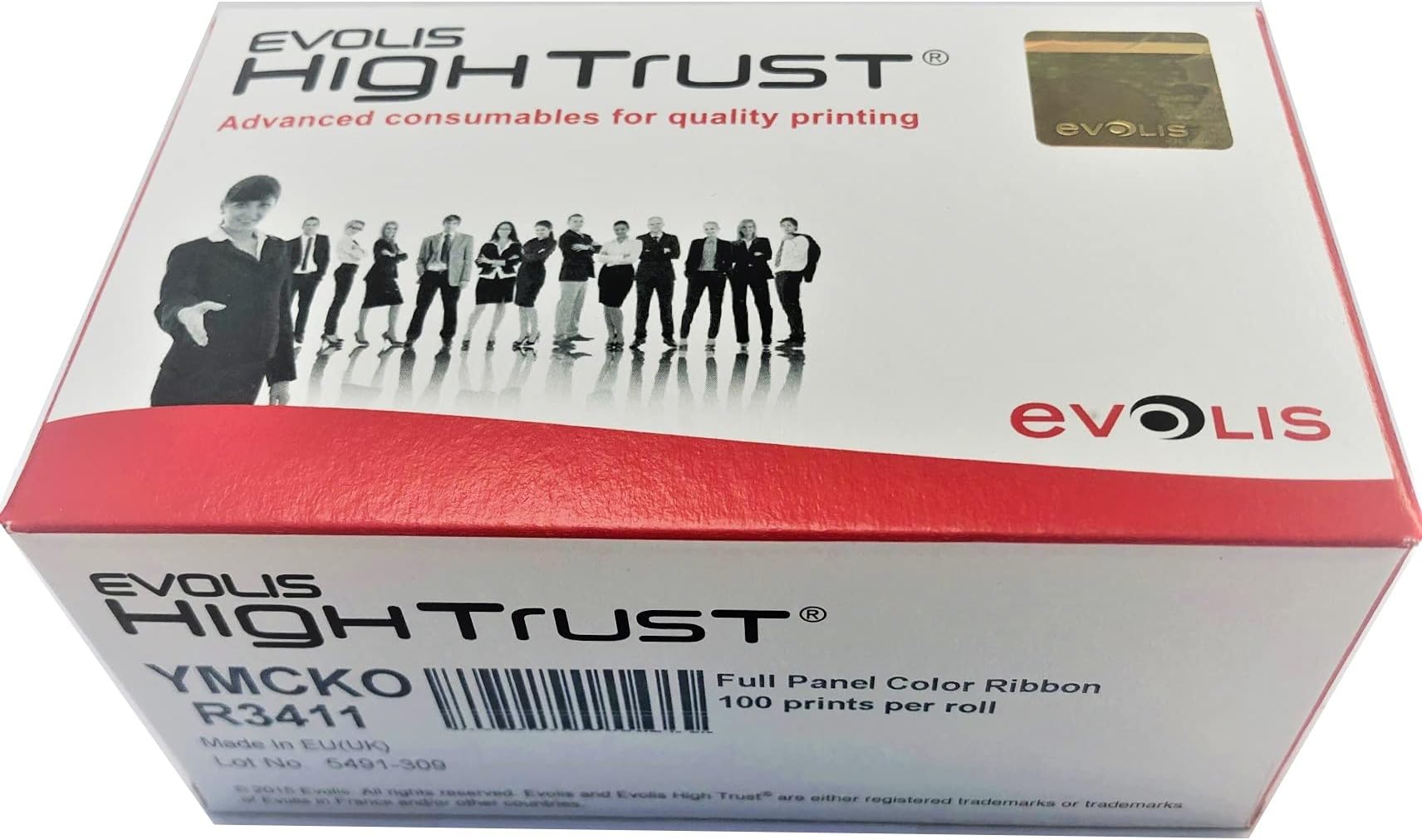R3411 Evolis 5 Panel Color Ribbon - 100 Print by Evolis R3411