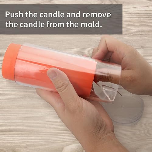 Miniatura 6 de MILIVIXAY Juego de moldes para velas cilíndricas, 4 moldes de vela de pilar, moldes de vela de plástico para hacer velas, moldes de fabricación de