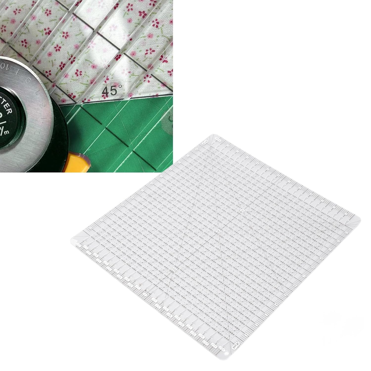 Quilting Ruler Slotted Rulers for Sewing Quilt Strip Fabric Precise Cutting Acrylic Transparent Quilting Templates 12.5x12.5in