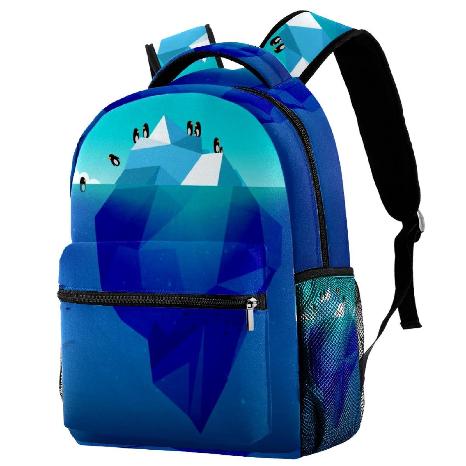 Sac à dos d'école imprimé iceberg multicolore 29x20x40cm