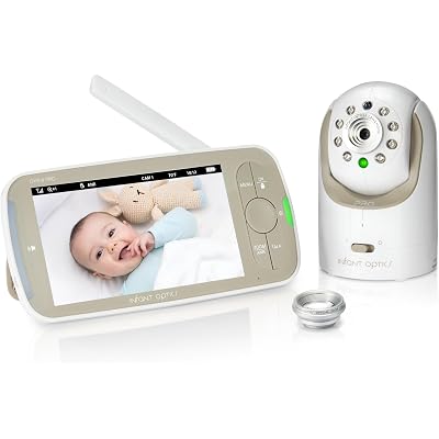 Infant Optics DXR-8 PRO - Patented Active Noise Reduction (ANR), 5” HD Video Baby Monitor with 1 Camera, No WiFi, Hack-Proof,Pan Tilt Zoom, Interchangeable Lens