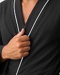 NY Threads Luxurious Robe de nuit pour hommes Kimono Coton Blend Peignoir Vêtements de chambre pour hommes