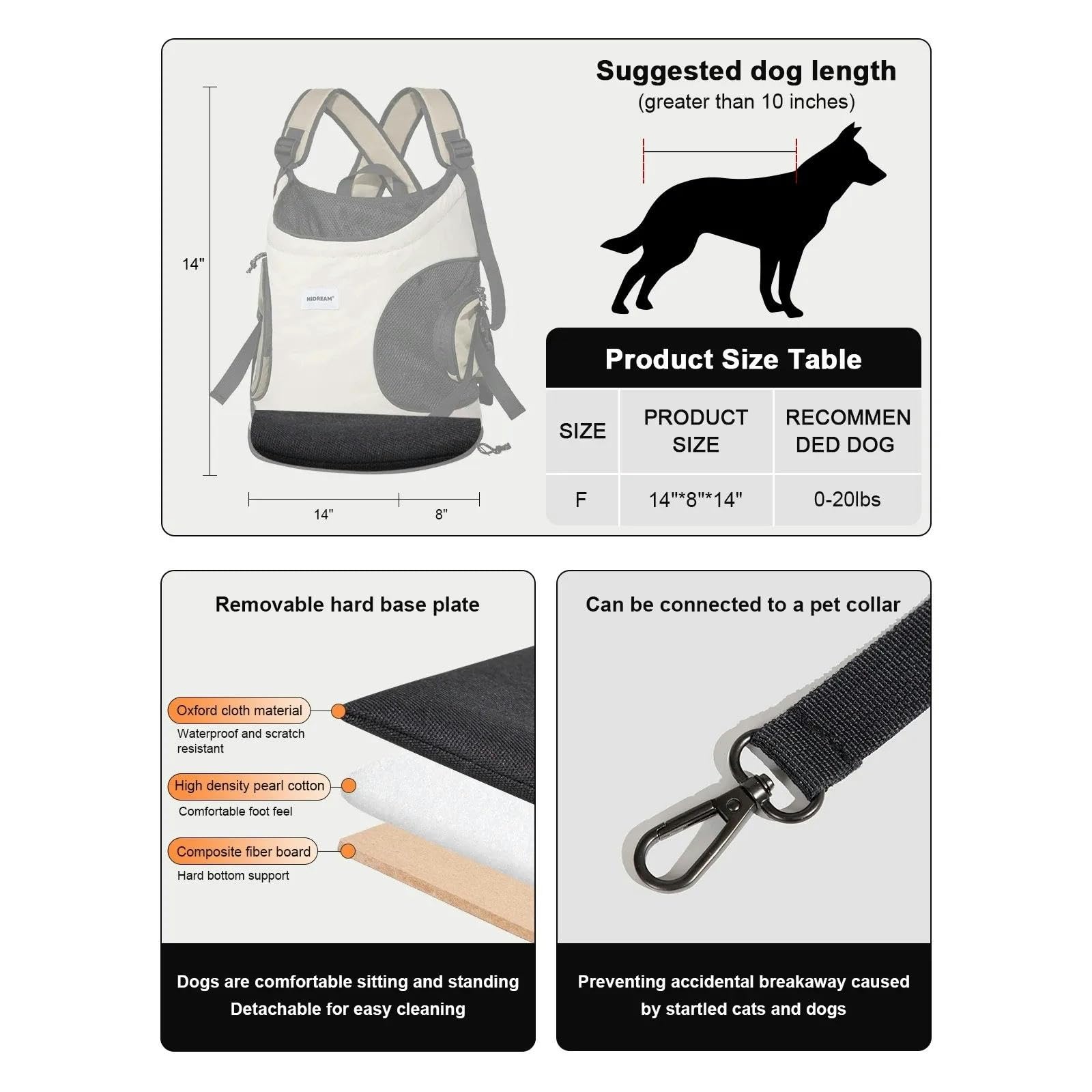 Zaino per Cani Cucciolo Gattino Percolare Roba Imbracatura per Carrello da Gatto da Gatto da Gatto da Gatto Traspirante con Spalla con Spalla Traspirante-Beige