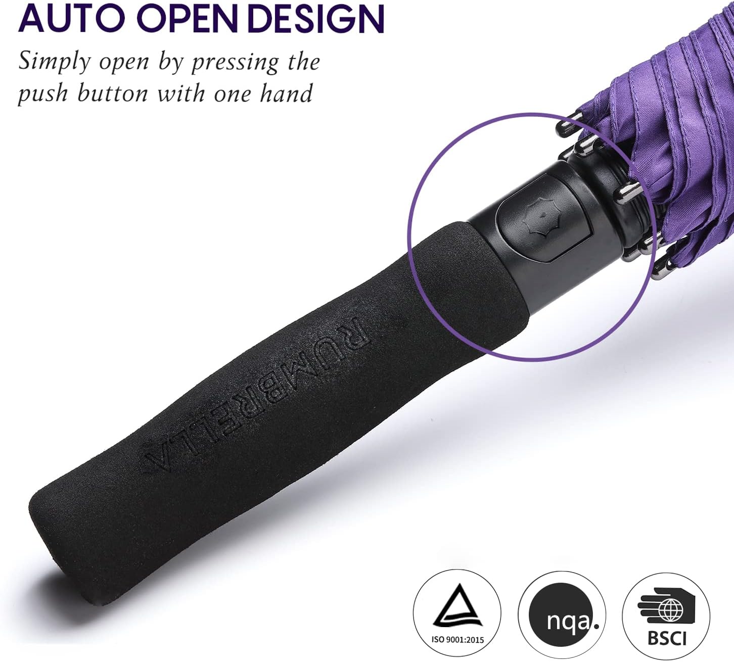 review RUMBRELLA Golf Umbrella Windproof Double Canopy UV Umbrella UPF 50+ Auto Open 55IN, Purple