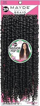 Amazon.com : Mayde Beauty Curly Pop Crochet Braid 3X PASSION POP