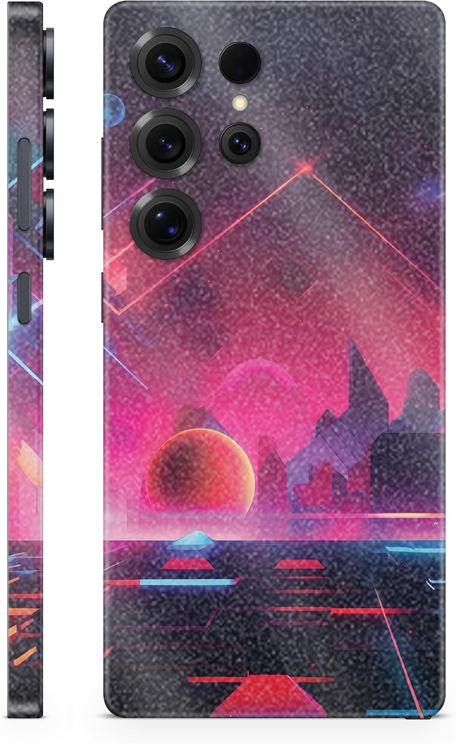 Glossy Glitter Phone Skin Compatible with Samsung Galaxy S25 Ultra - Magenta Wash - Premium 3M Vinyl Protective Wrap Decal Cover - Easy to Apply | Crafted in The USA by MightySkins
