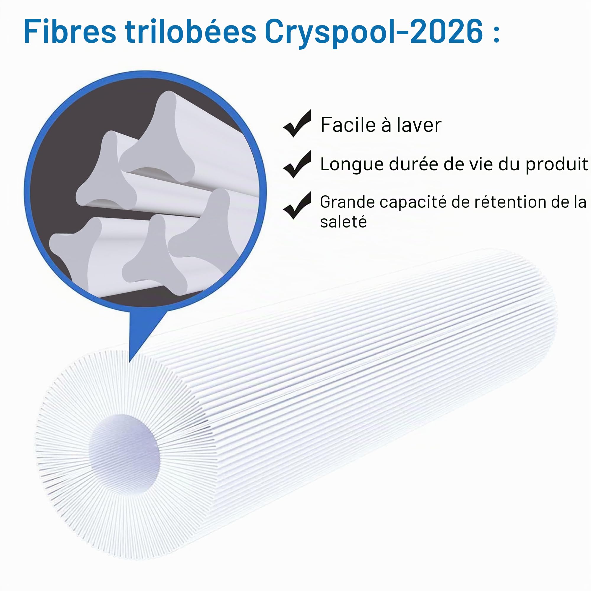 Cryspool Filtre de Spa Compatible avec Unicel C-4326, 413-106, FC-2375, 25 Pieds carrés, 2 Pack