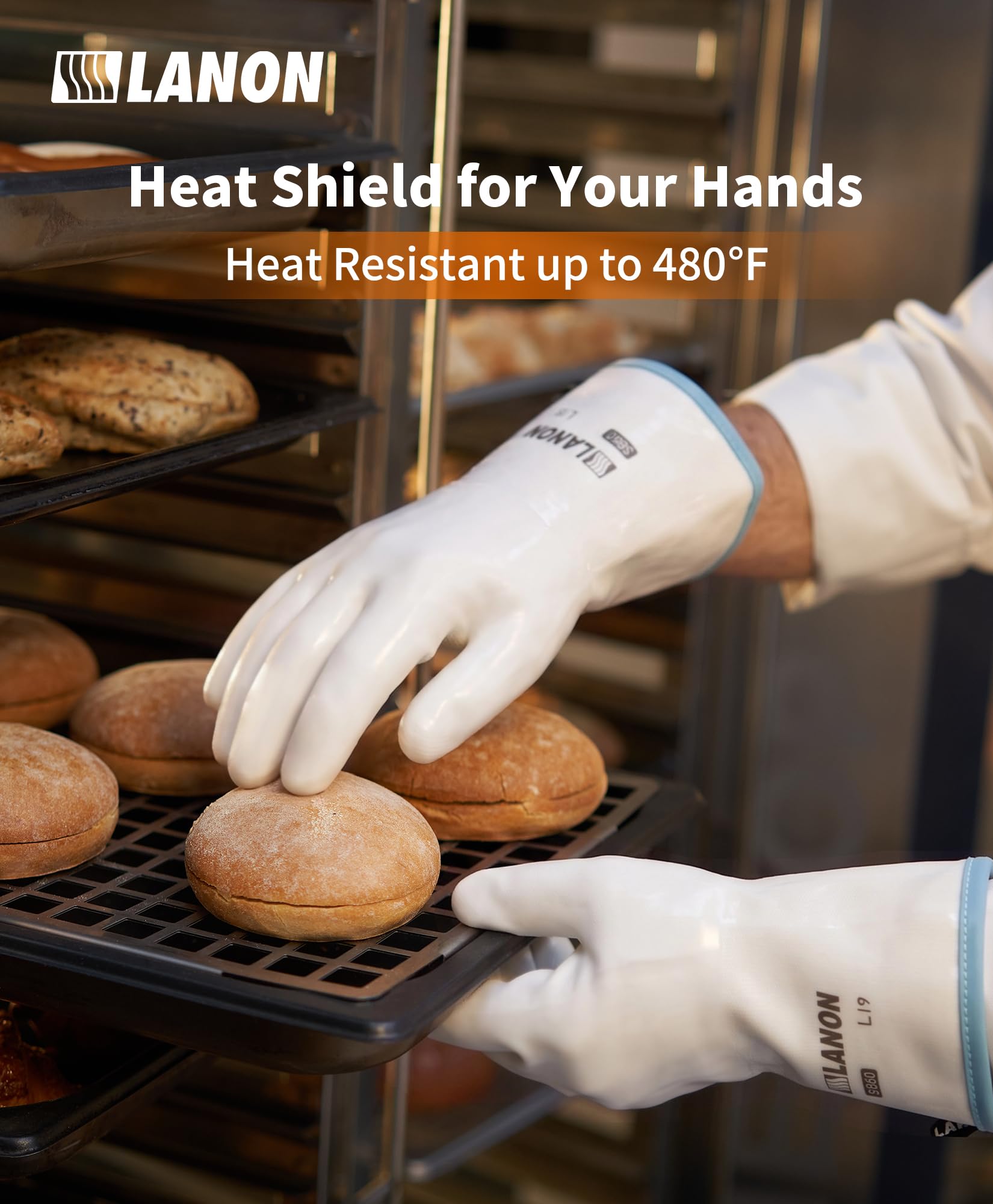 LANON Guantes de silicona líquida resistentes al calor, XL