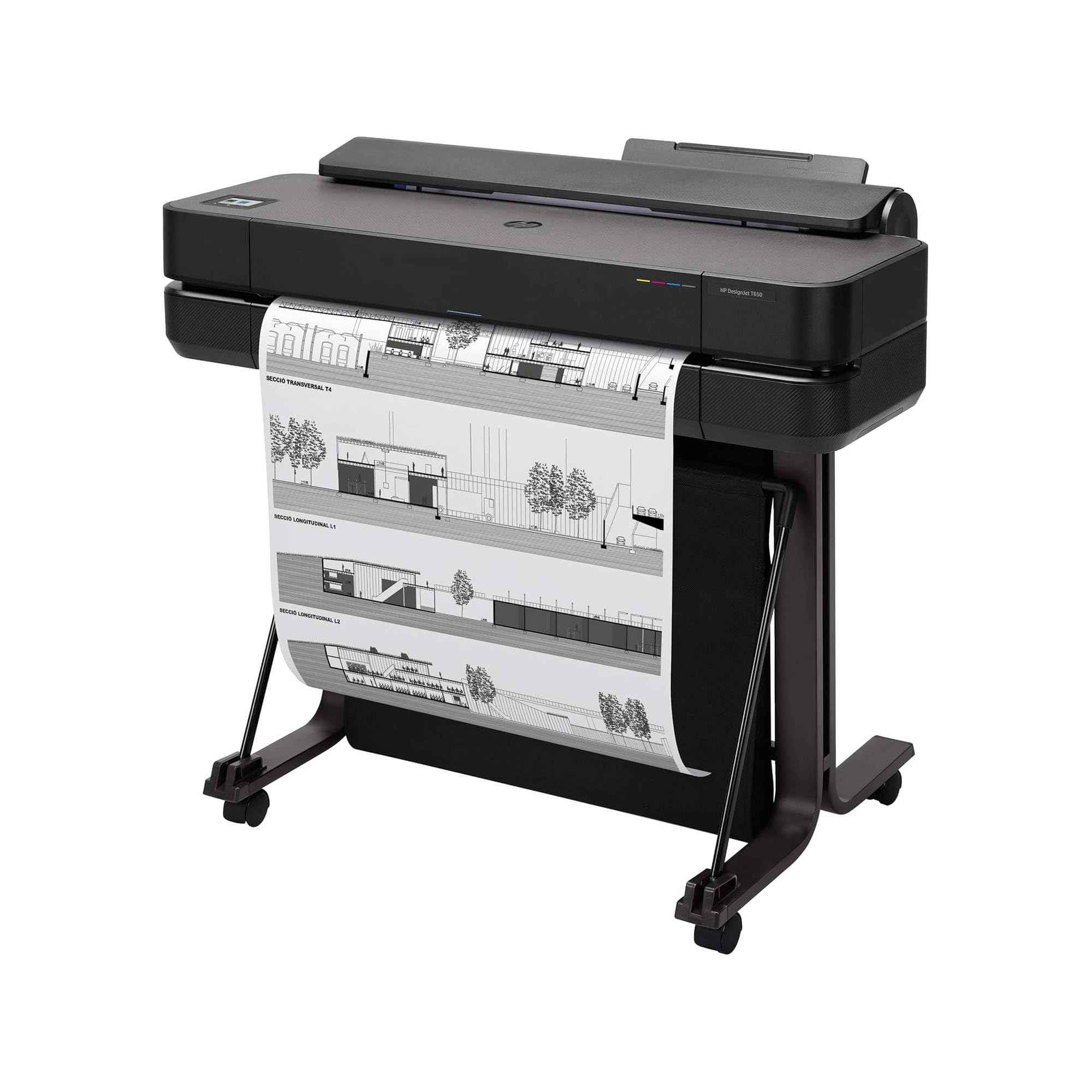 HP DesignJet T650, 61cm (5HB08D), Impresora Gran Formato, Plotter, Estándar A4-A1, 81 Impresiones A1/h, Wi-Fi,Ethernet,USB, 2400x1200 dpi,Metal Reciclado, Edición 2025, Garantía 2 Años, Click, Negro