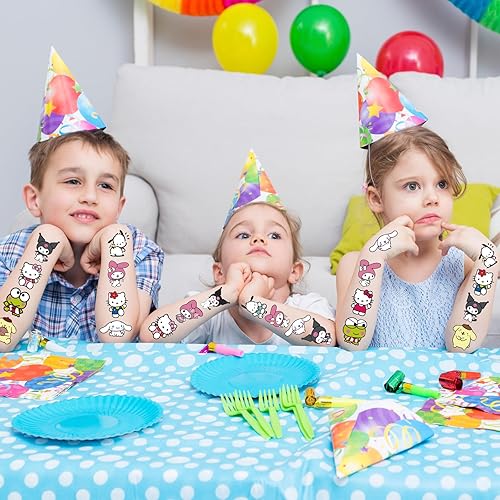 Miniatura 2 de Suministros de fiesta de cumpleaños de gatitos, 34 tatuajes temporales para fiestas, calcomanías de tatuaje extraíbles para bolsas de golosinas,