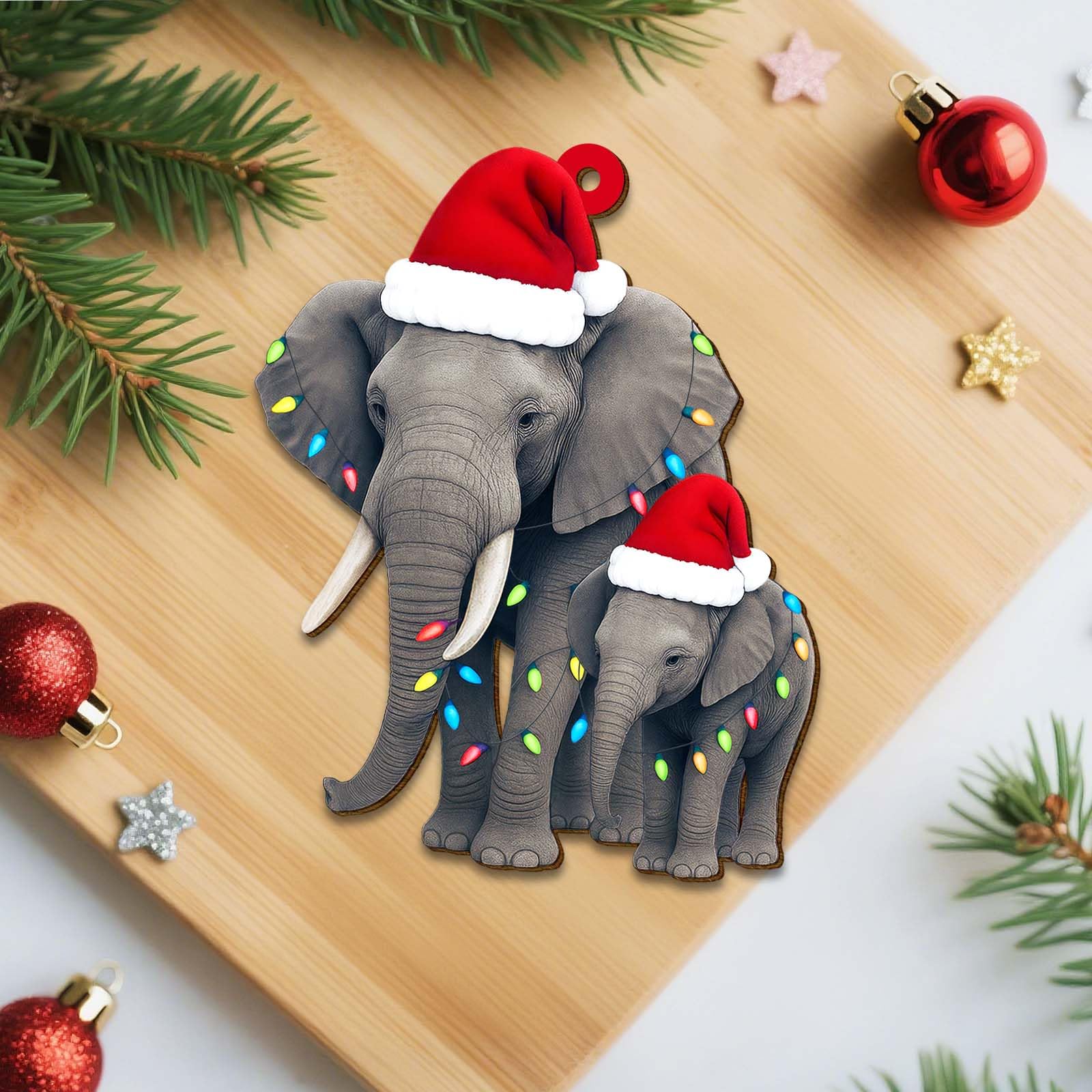 Cute Animal Christmas Ornaments - Wooden Hanging Decorations -8