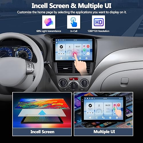 Miniatura 3 de CAMECHO 4+128 GB Radio de coche estéreo para Subaru Forester Impreza 2008-2012, 9 "Incell 1280 * 720 unidad principal de pantalla táctil con Android