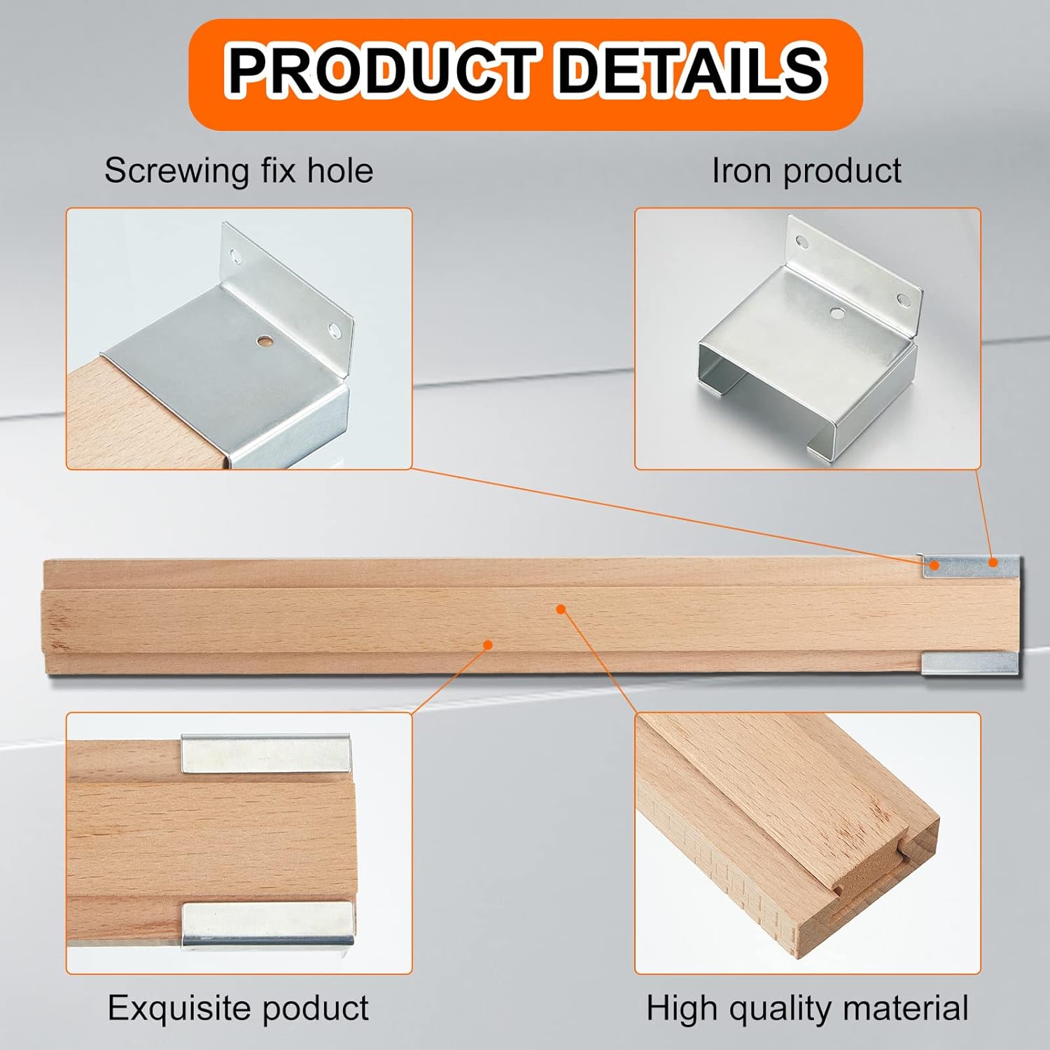 Maitys 4 Pcs Wooden Drawer Slides Bottom Mount Classic Center Guide Track with Metal Slide Glides Traditional Wood Drawer Rails for Dresser Replacement (16 Inches) - Image 2