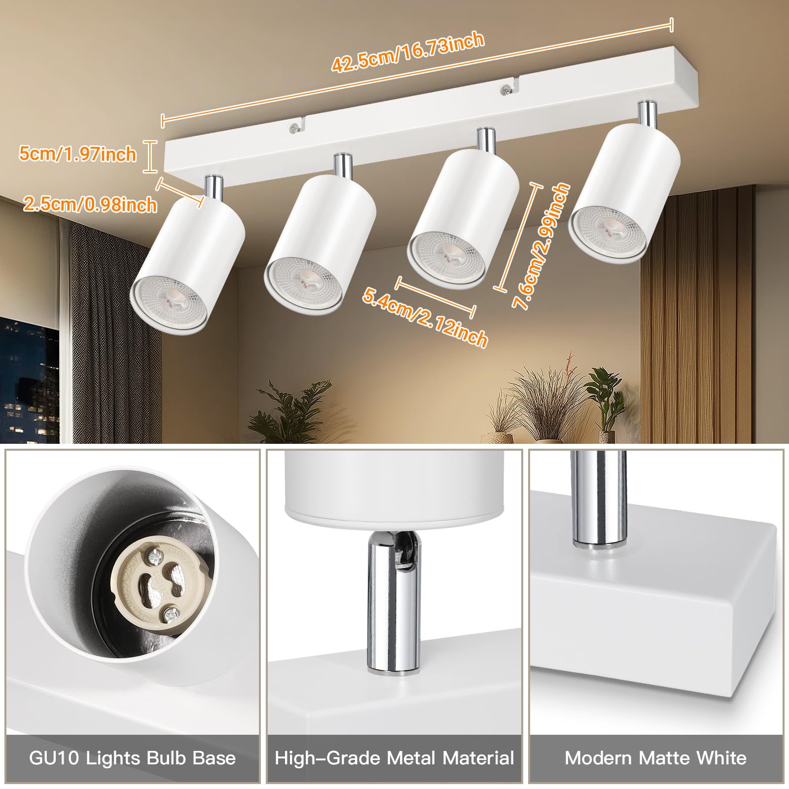 Plafoniera LED Da Soffitto 2 Luce - Faretti Regolabili, Design Moderno, Per Interni - Foto 9