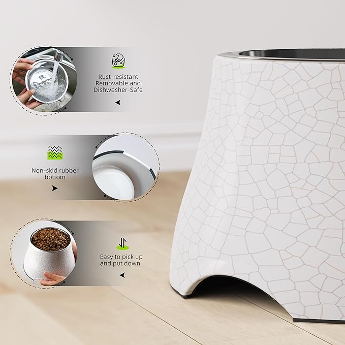 Comedero Elevado para Perro Plástico y Acero Inoxidable 1 Un miniatura 4