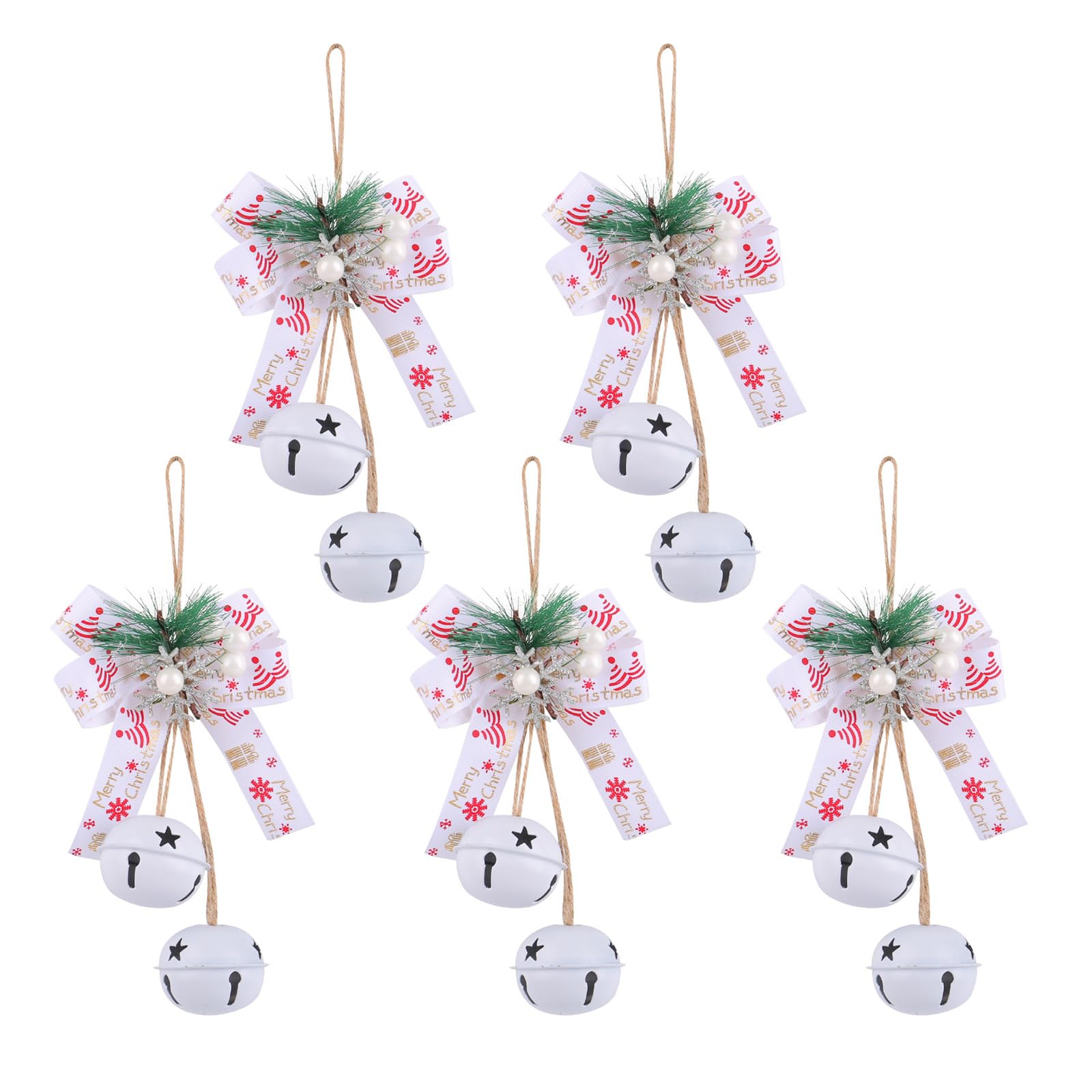 Elnwnnkc Home and Festival Embellishment Delicate Iron Christmas Hanging Bells with Bowknot for Unique Styles Decoration Festival Bowknot Ornament
