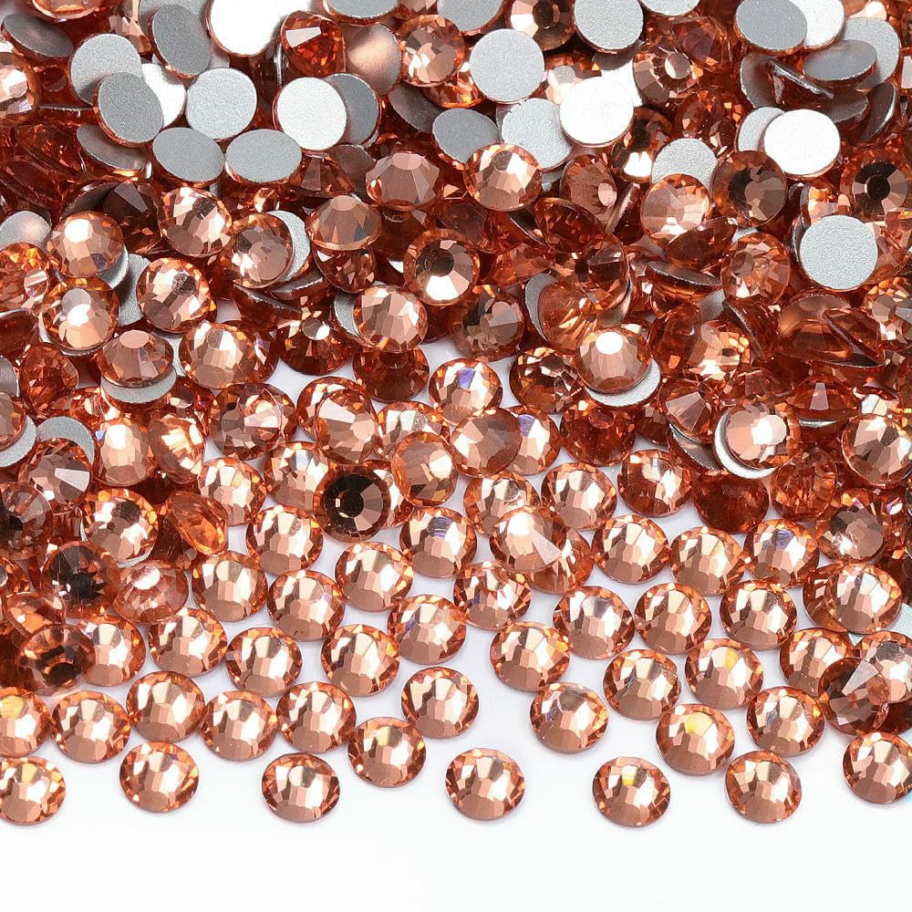 SS6-SS30 Serie Rossa Strass Non Hotfix Glitter Vetro Flatback C Strass Gemme Nail Art per Decorazione Artigianato di Indumenti-Champagne-SS20-1440 Pezzi