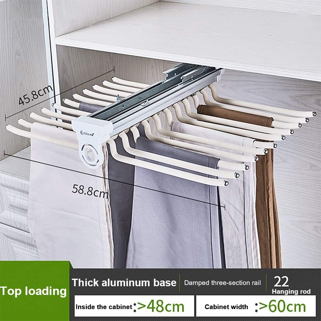 Multifunctional Pants Hangers Space Saving, 22 Arms Pants Hangers, Pull Out Pants Hangers, Scarf Hanger, Closet Organizer for Jeans, Scarfs (Color : Black, Size : Luxury Models) (Beige Luxury models)