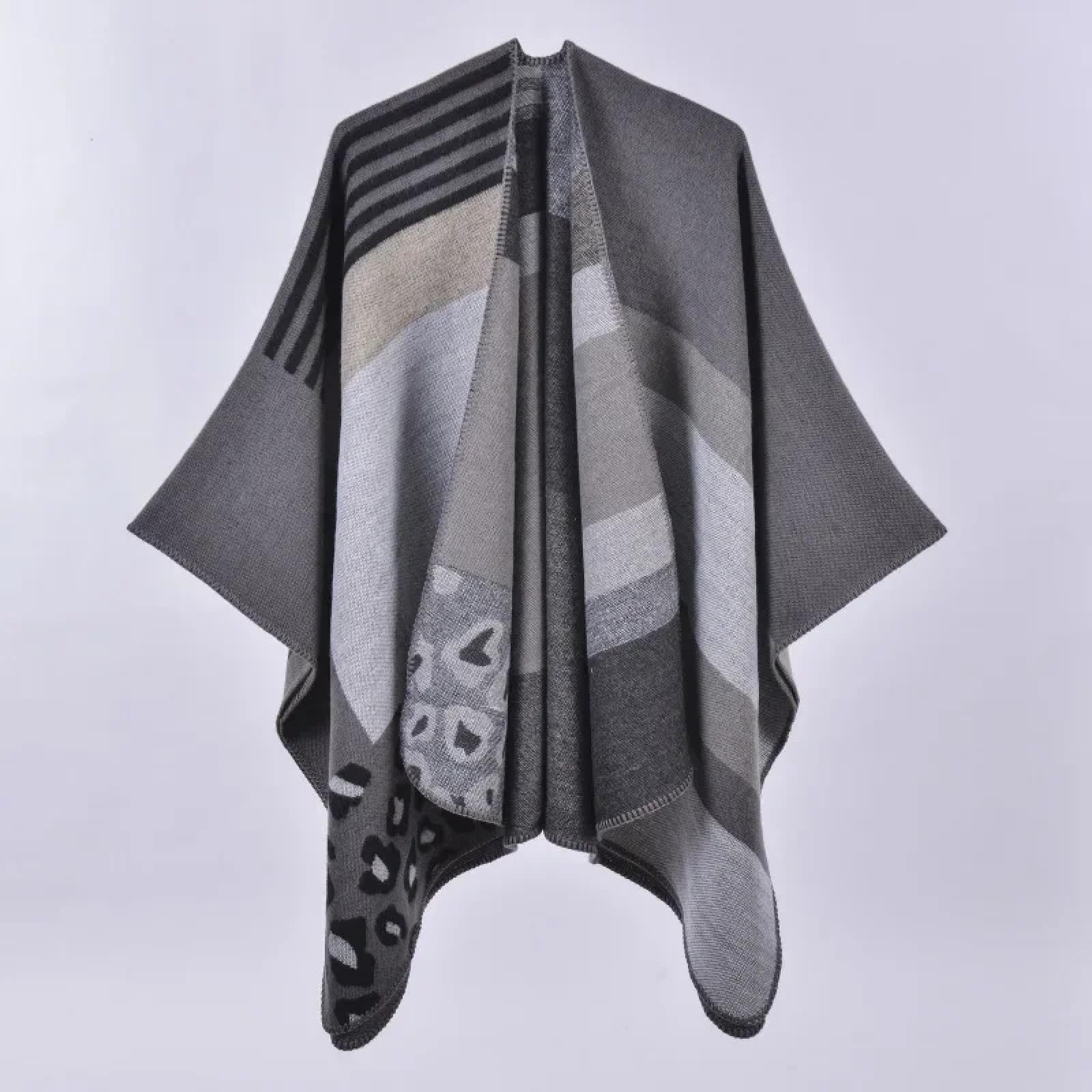 Schals Tücher Halstuch Scarf Herbst Und Winter Schal Plaid Reise Schal Imitation Ethno-Stil Split Verdickt Mantel Für Frauen