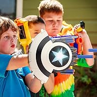 Vista 6 de Juguetes de escudo que disparan dardos para pistolas - Juguetes para niños superhéroes de 6, 7, 8, 9+ años, juguete de rol con luces, con 30 dardos