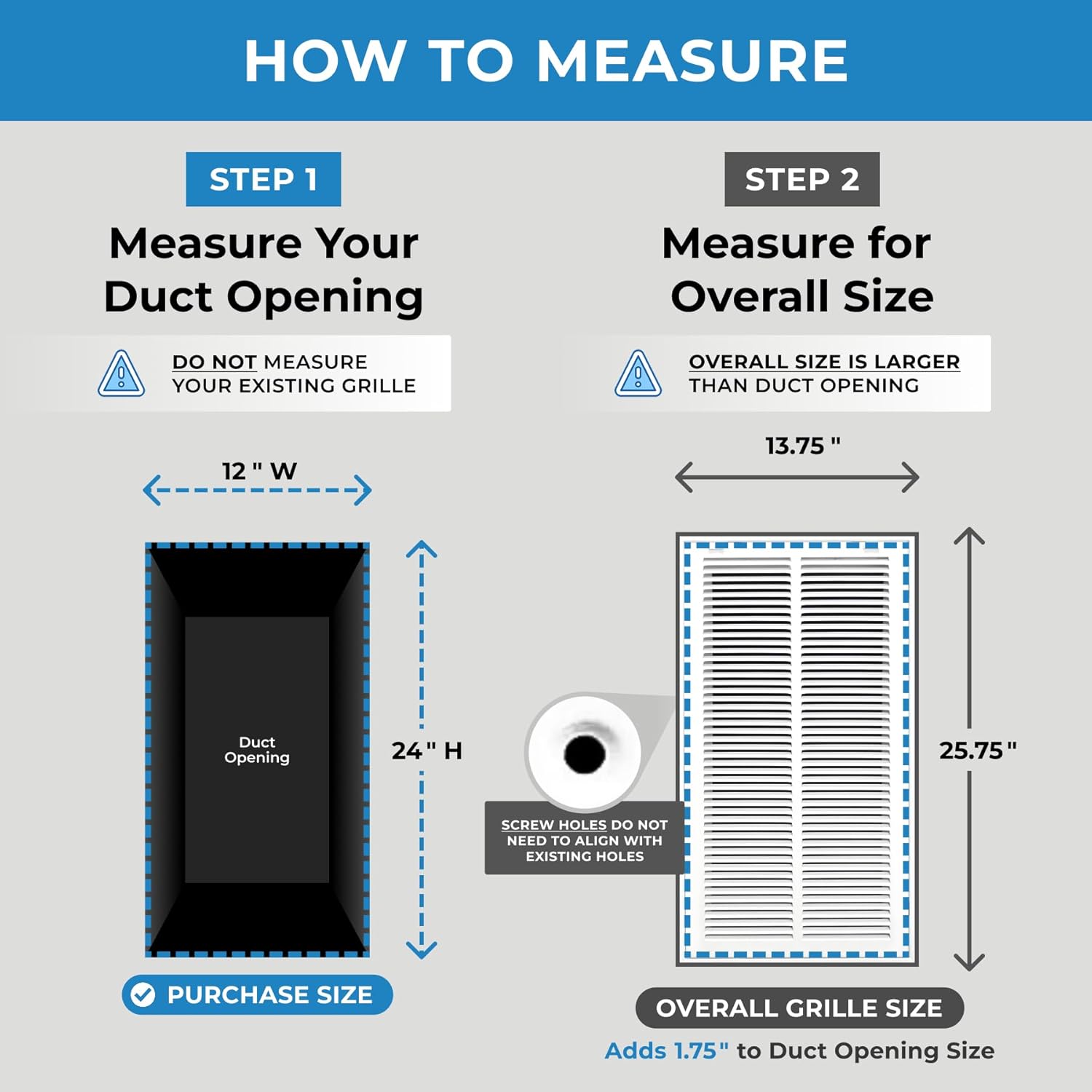 12" X 24" Return Air Filter Grille - Filter Included - Easy Plastic Tabs for Removable Face/Door - HVAC VENT DUCT COVER - White [Outer Dimensions: 13.75w X 25.75h]