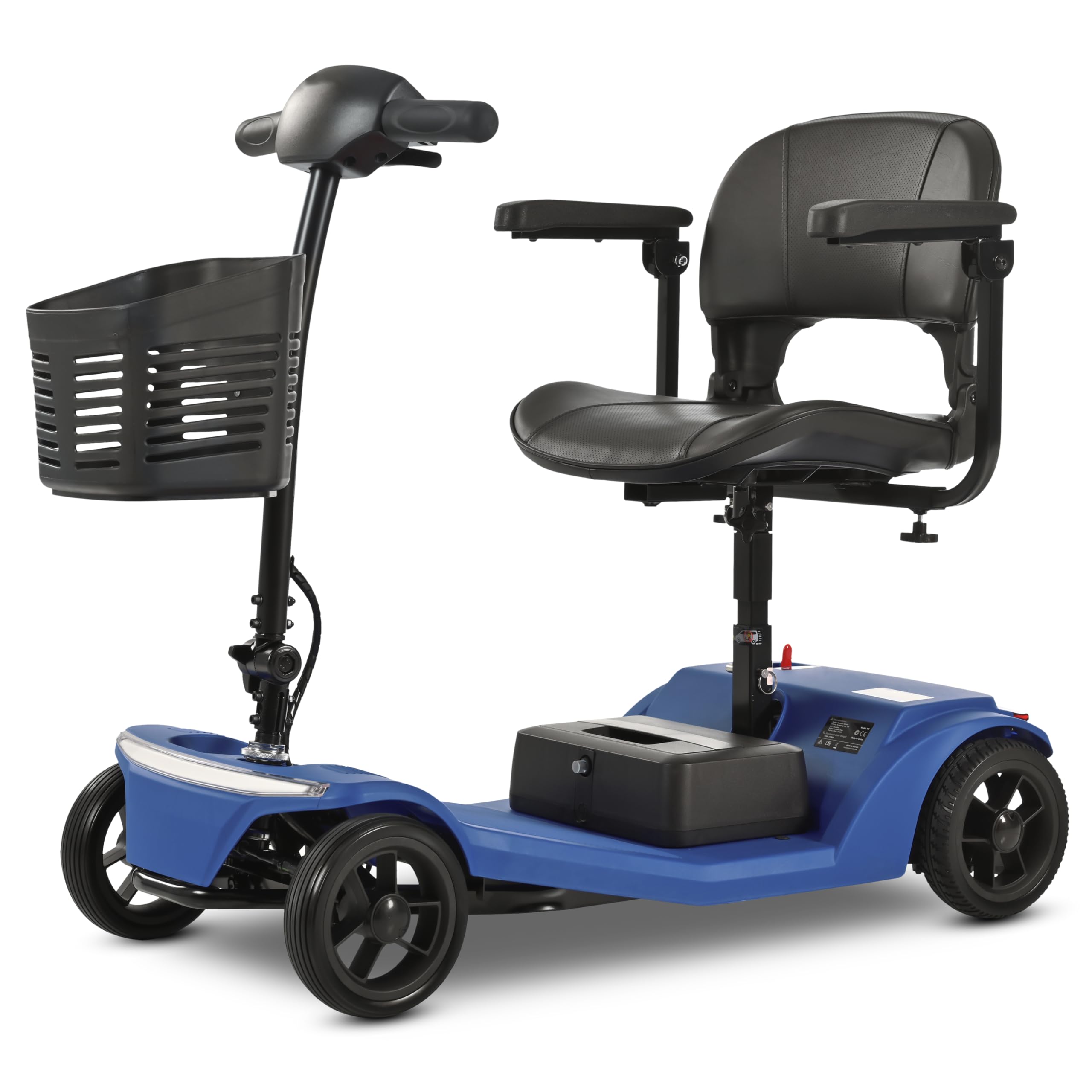 Patinete eléctrico de 4 ruedas para personas mayores y adultos, motor de 250 W, capacidad de carga de 136 kg, alcance de 15 km, sin permiso de conducir, iluminación USB y LED, para casa y exterior