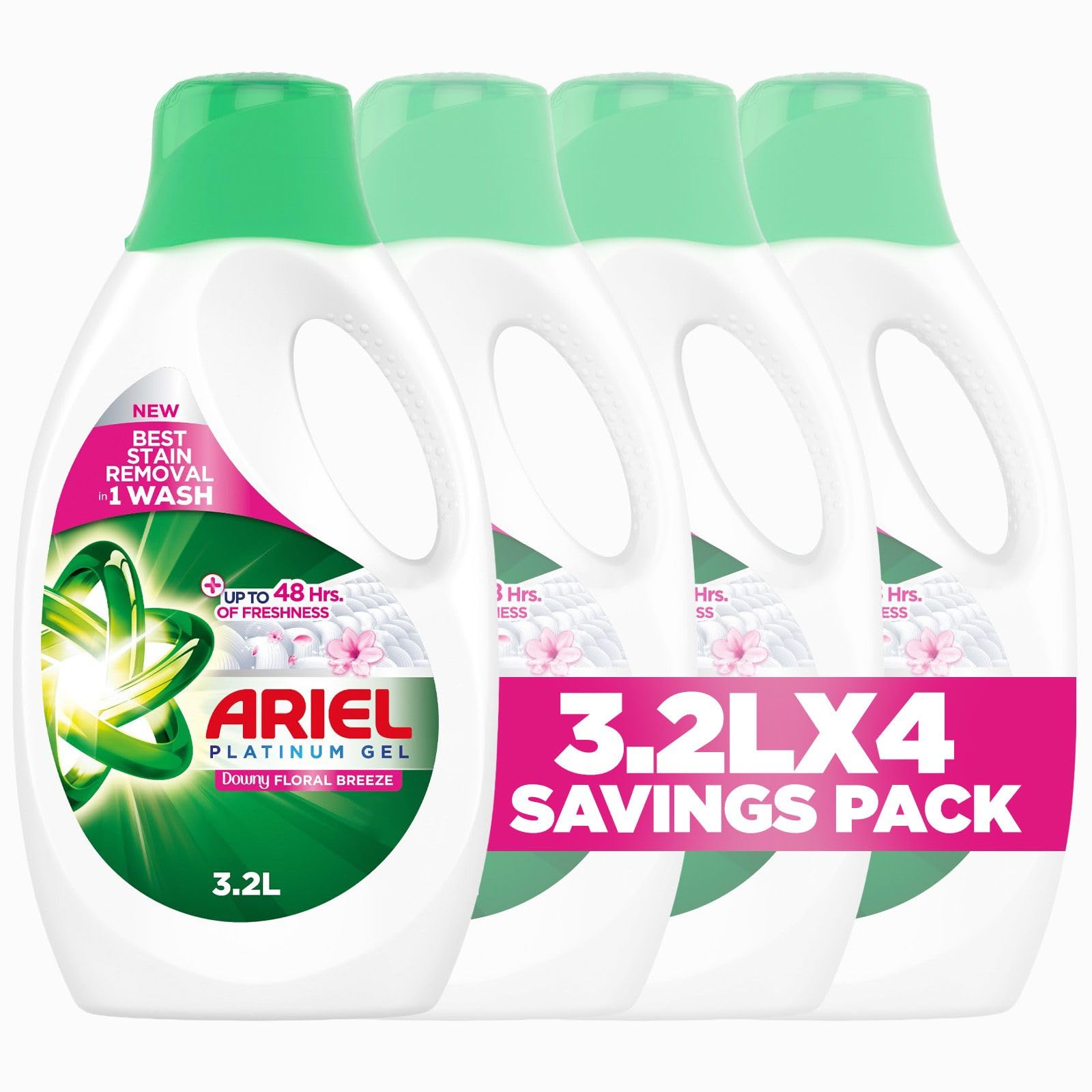 Ariel Floral Breeze Laundry Detergent Power Gel 3.2L x 4, Case Pack 12.8 Litre