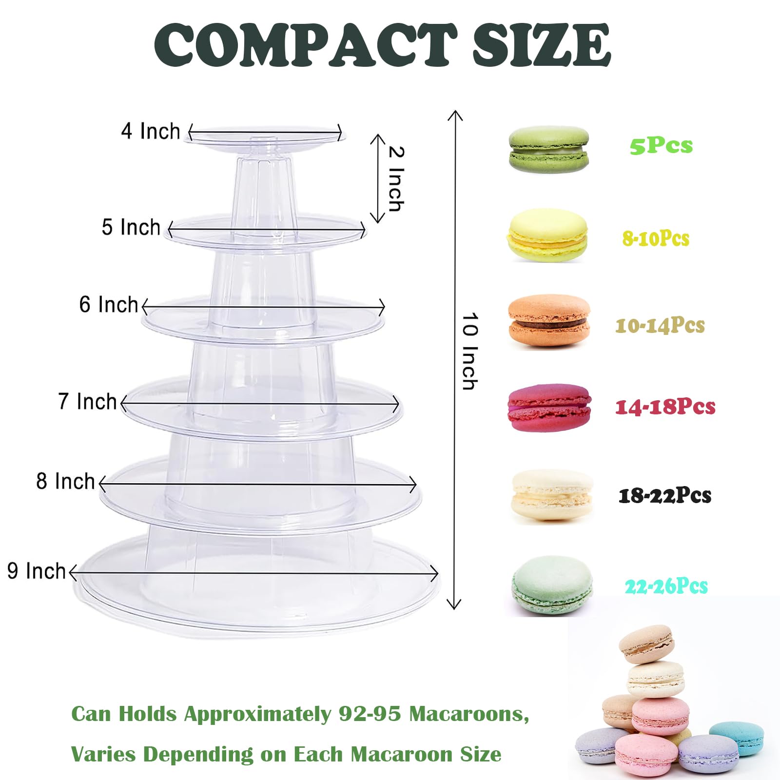 Amazon｜NAWTOR 6段マカロンタワー - プラスチックラウンドマカロン