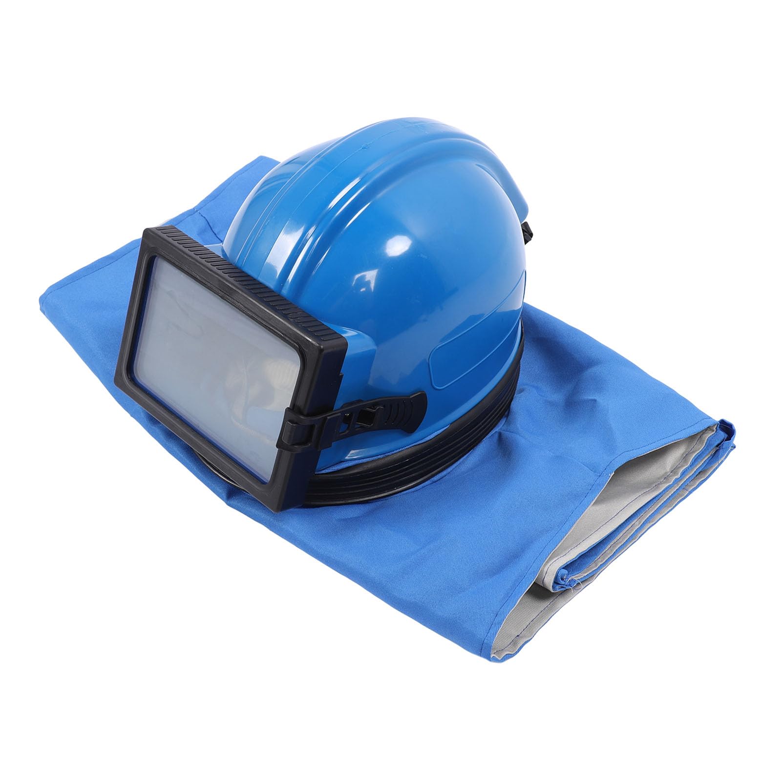 Casco per sabbiatura Mtlavishness con ingresso da 1/4 di pollice, filettatura da 13 mm, cappuccio protettivo per sabbiatura con lenti a doppio strato, tuta leggera senza maniche e